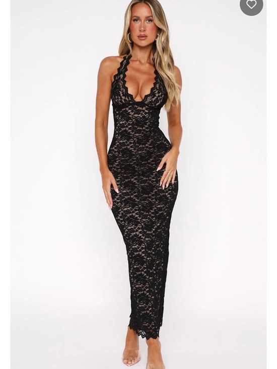 White Fox Boutique Dresses & Skirts - Black Lace Halter Maxi Dress -